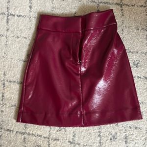 & Other Stories faux patent miniskirt